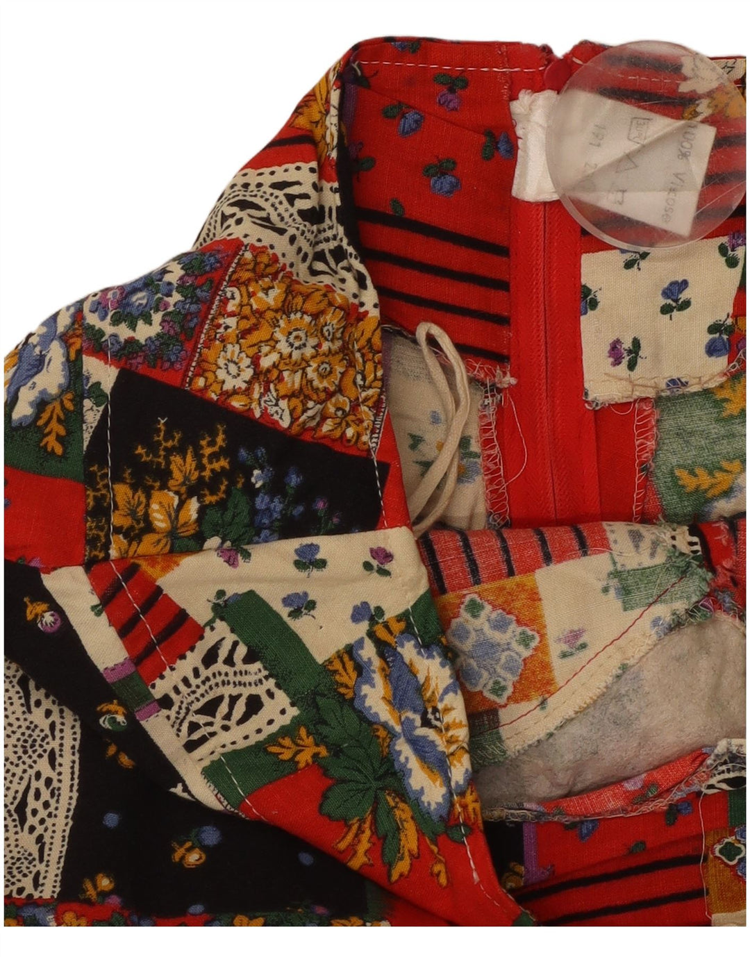 Fusta mini pentru femei VINTAGE W28 Medium Multicolor Patchwork Viscose