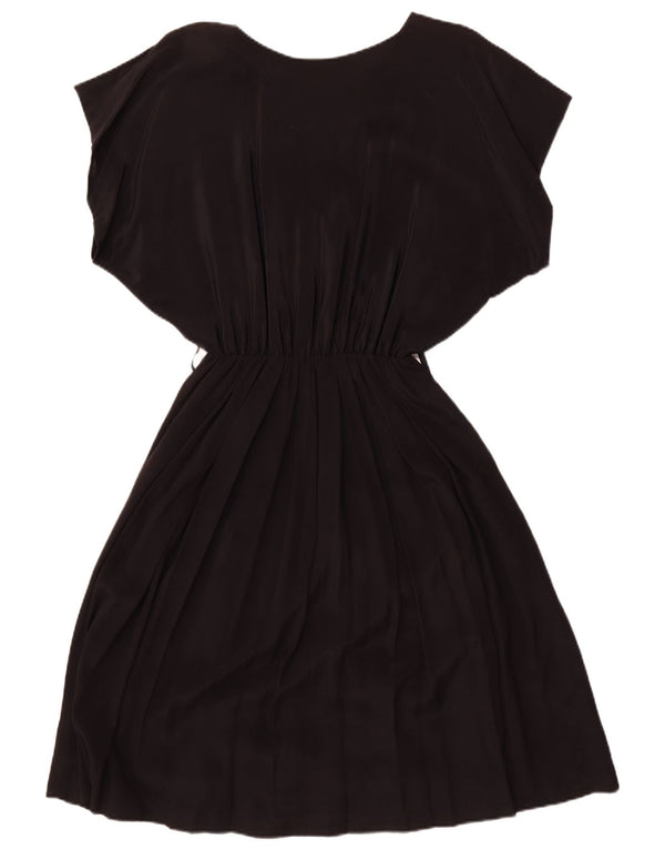 Rochie vintage pentru femei Liliac A-Line UK 18 XL Negru