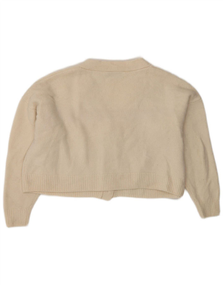 Pulover cardigan supradimensionat pentru femei Zara UK 10 Mic Lână bej
