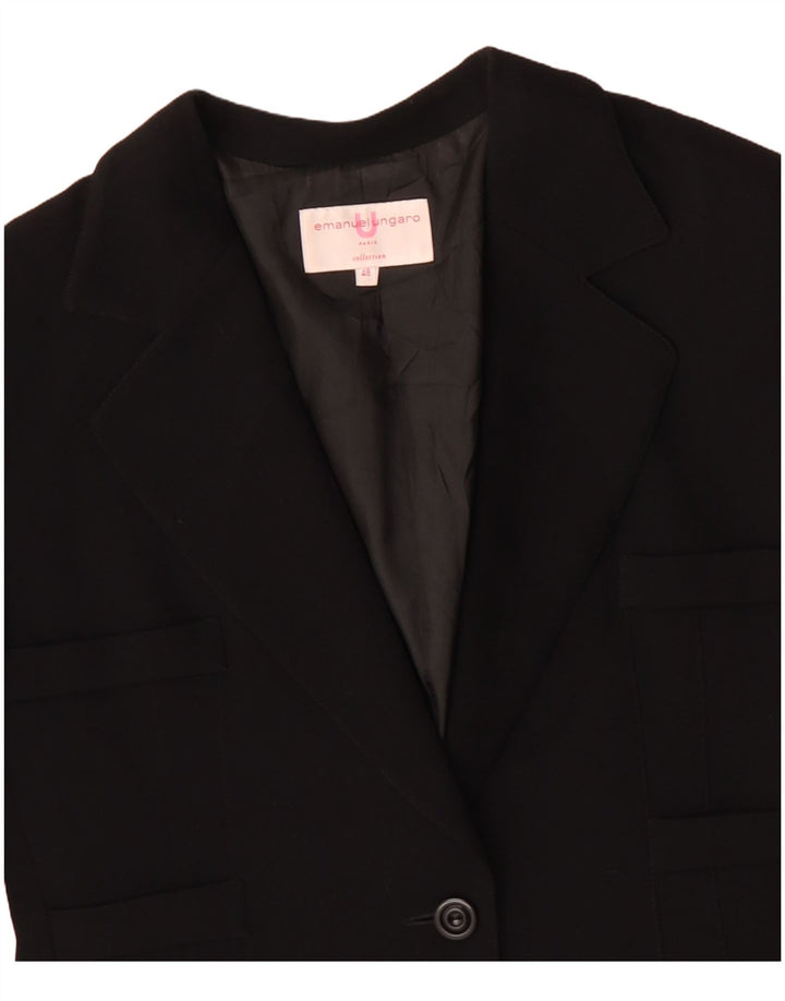 Jachetă blazer pentru femei Emanuel Ungaro cu 1 nasture IT 48 XL negru