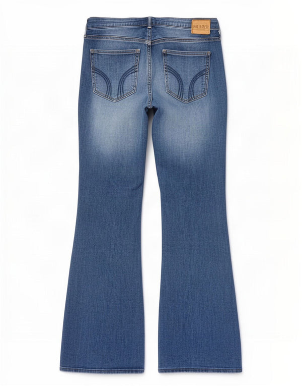 Blugi Hollister cu talie joasă pentru femei US 13 Large W31 L32 Blue Cotton