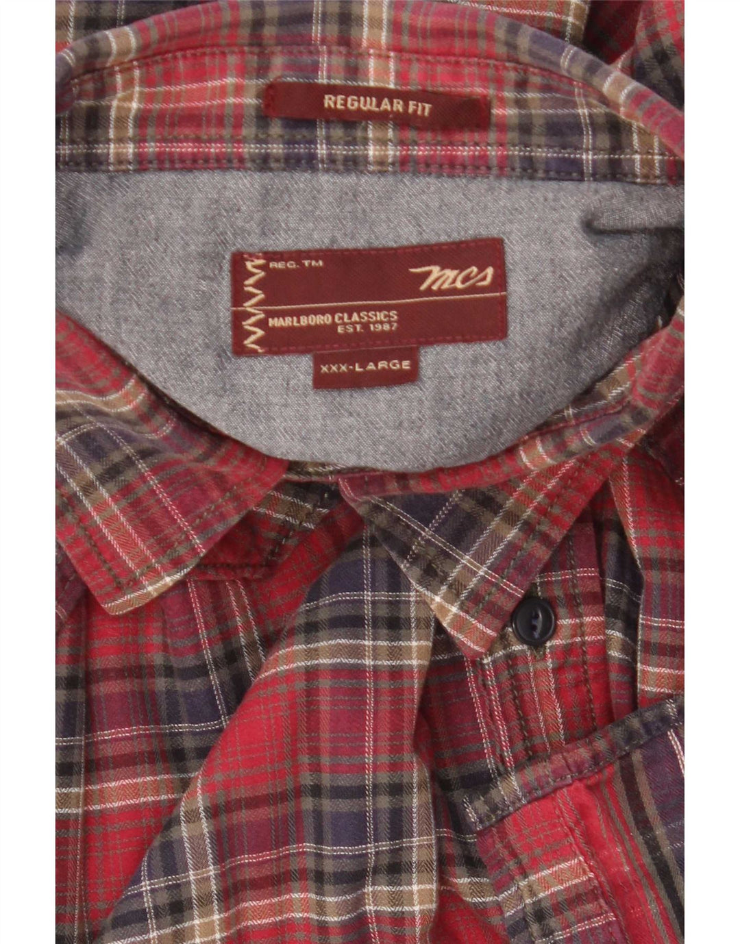 Cămașă de flanel pentru bărbați Marlboro Classics, 3XL, roșu