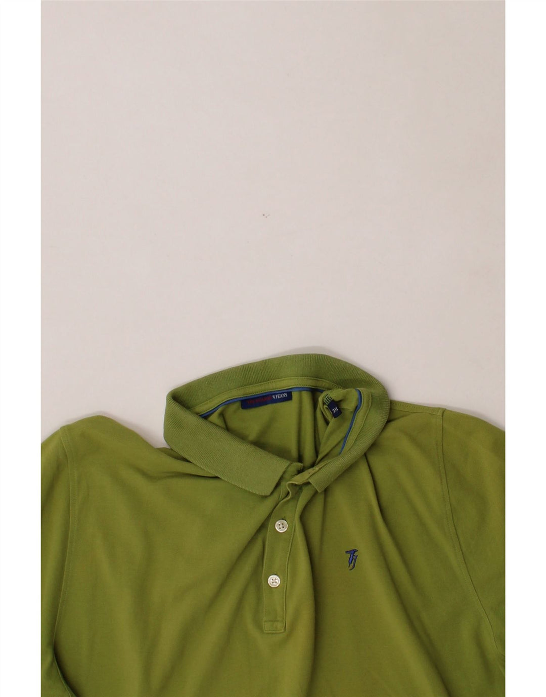 TRUSSARDI JEANS Mens Polo Shirt 3XL Green Vintage Trussardi Jeans and Second-Hand Trussardi Jeans from Messina Hembry 