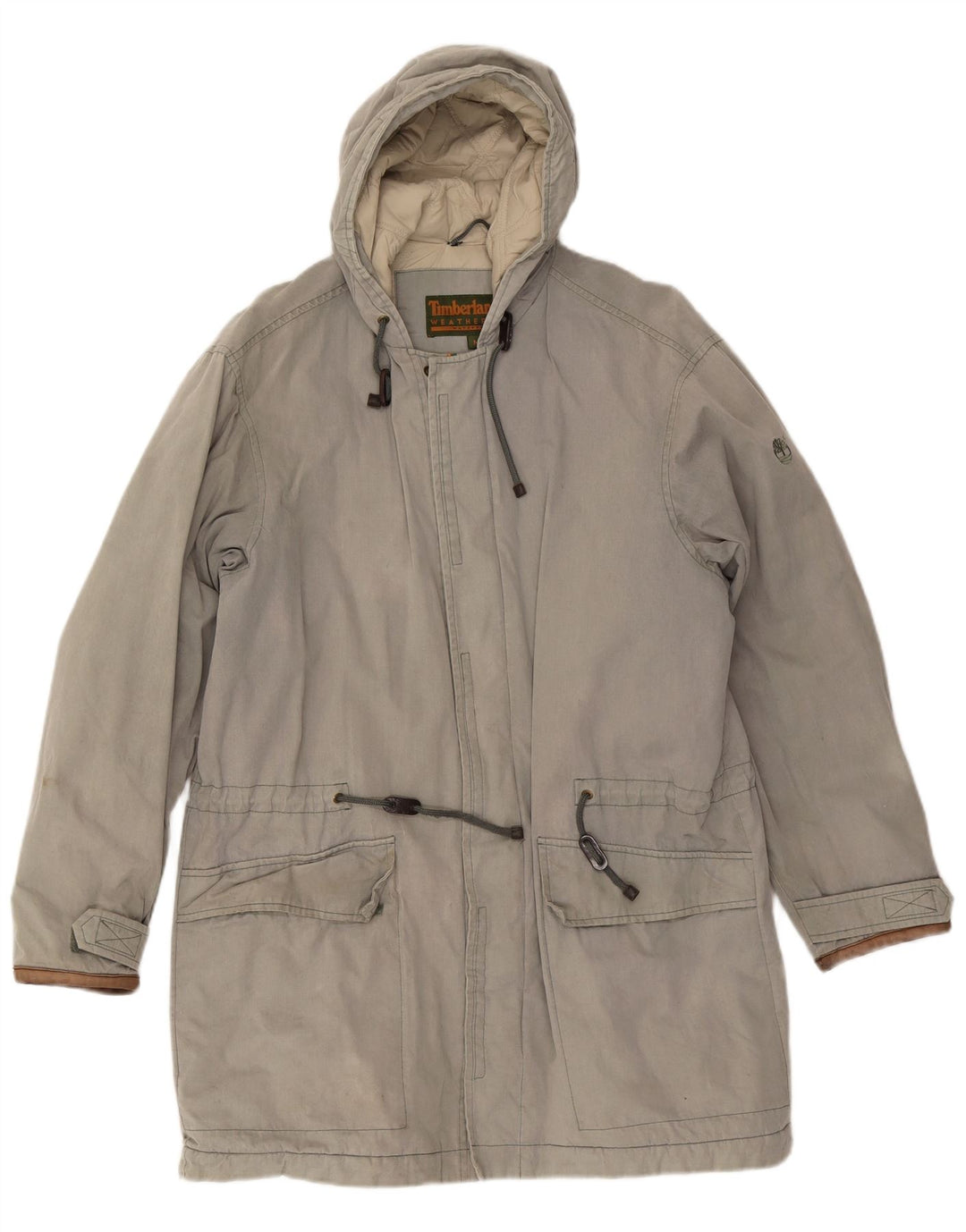 TIMBERLAND Jachetă pentru bărbați cu glugă, UK 38, bumbac, gri mediu