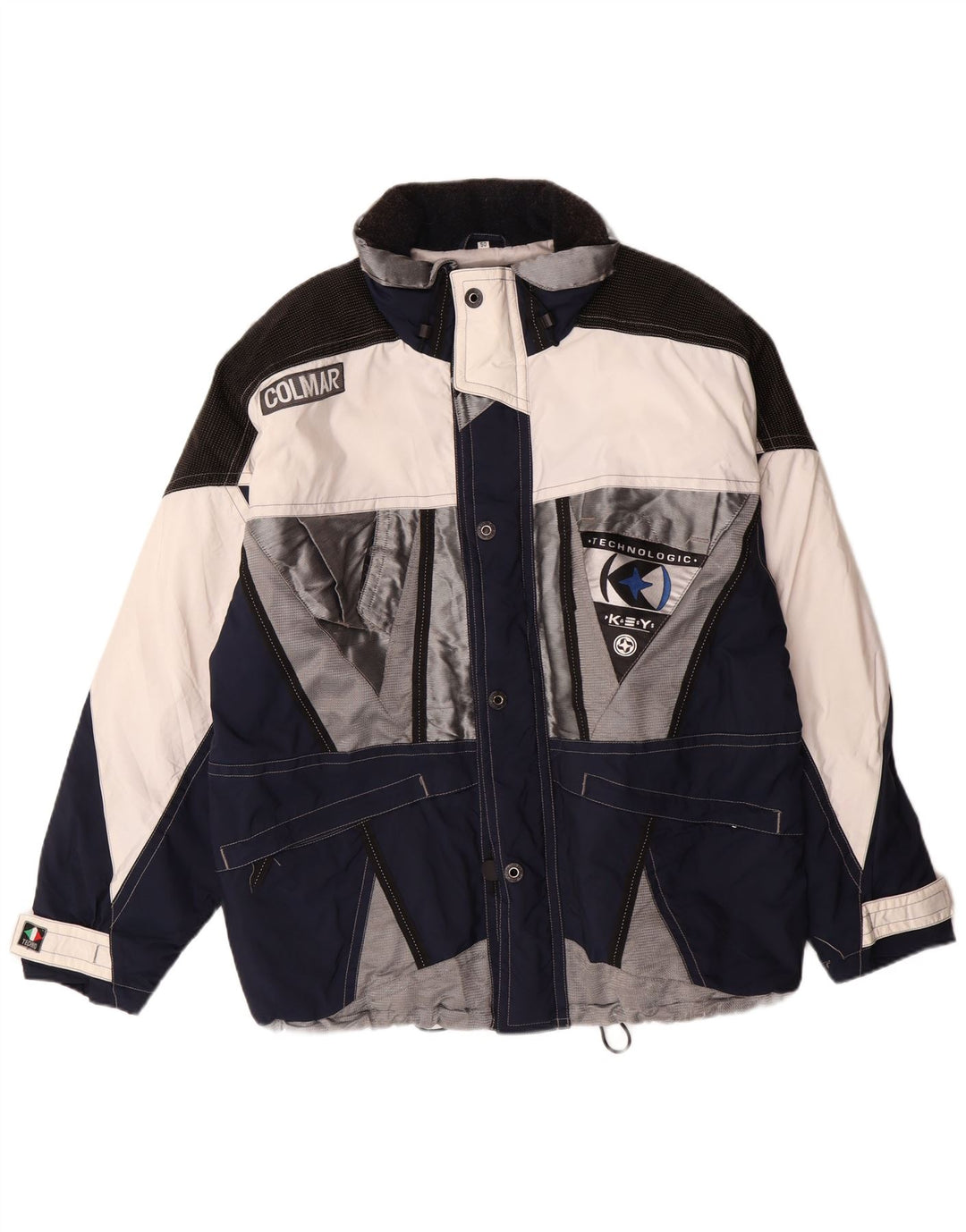 Jachetă de schi pentru bărbați Colmar, cu glugă, IT 50, medie, albastru, poliamidă color bloc