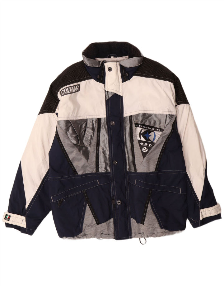 Jachetă de schi pentru bărbați Colmar, cu glugă, IT 50, medie, albastru, poliamidă color bloc