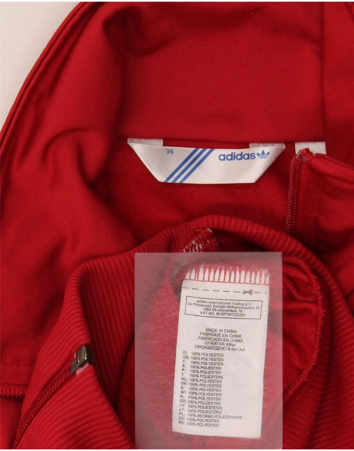 Jachetă de top pentru trening grafic Adidas pentru femei EU 36 Poliester roșu mic