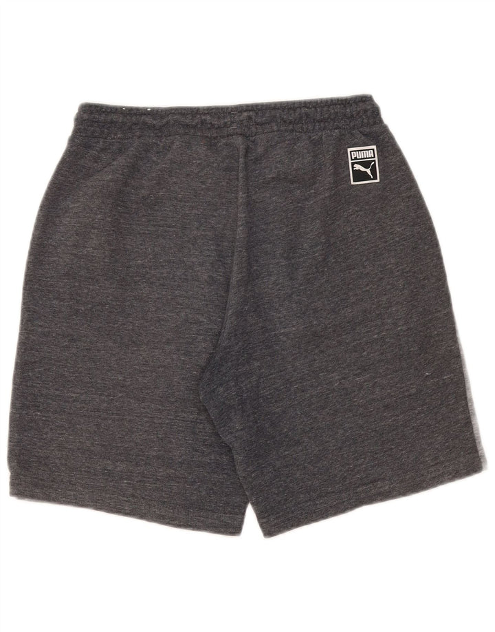 Pantaloni scurti sport Puma pentru bărbați, bumbac color bloc, gri mici