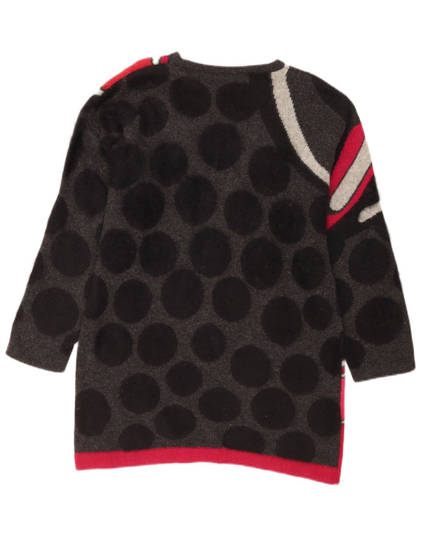 Pulover vintage pentru femei cu gât de barcă, UK 16, mare, negru