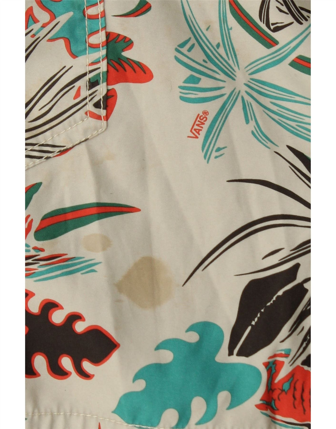 Pantaloni scurți de înot Vans pentru bărbați, poliester floral alb mediu