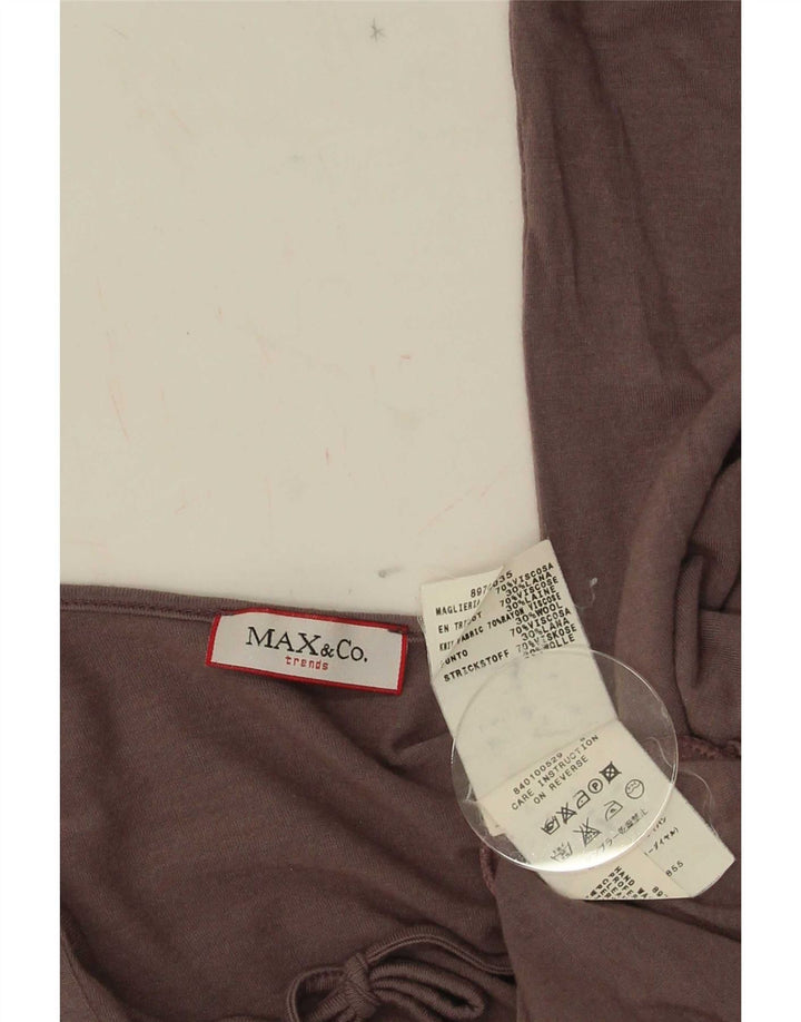 Max & Co. Femei Top cu mâneci 3/4 UK 12 Medium Brown Viscose