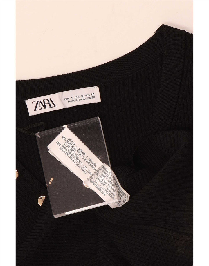 Top cardigan cu mânecă lungă pentru femei Zara UK 8 Poliamidă neagră mică