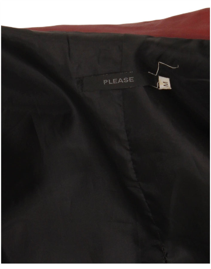 Please jachetă de piele pentru femei UK 14 Burgundy mediu