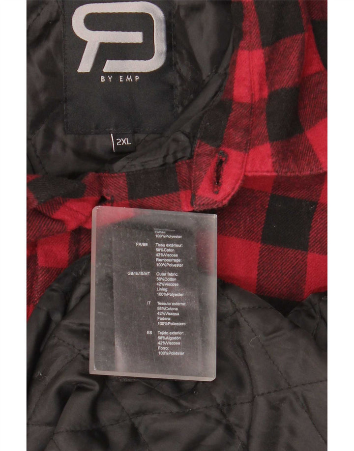 Cămașă pentru bărbați EMP Lumberjack Flannel 2XL, bumbac vichy roșu