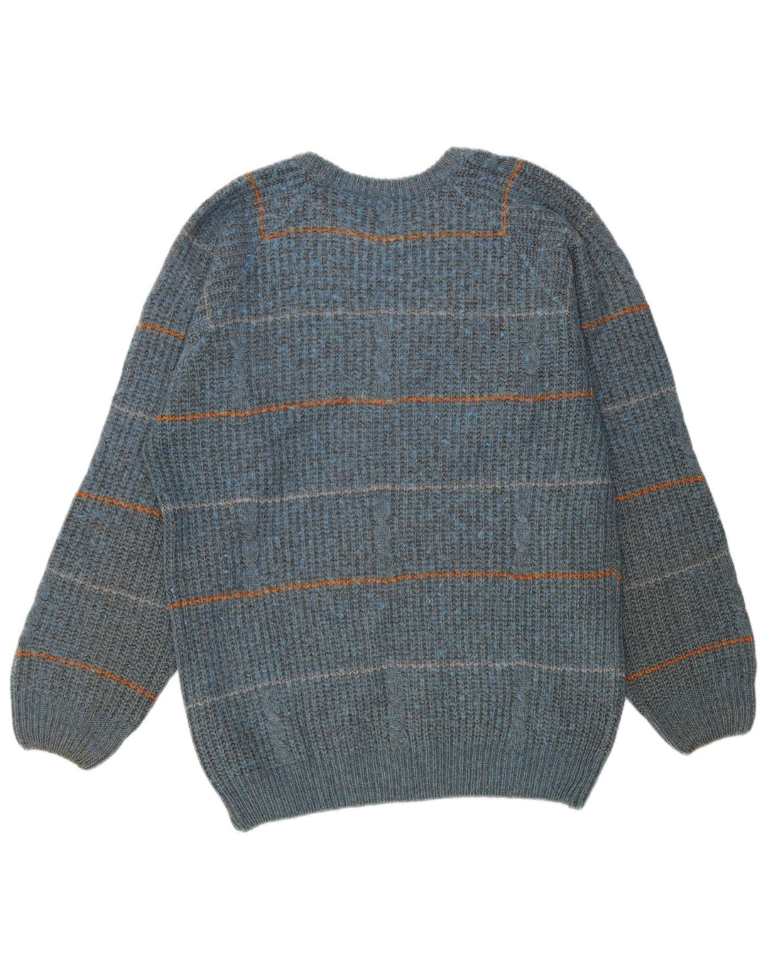 Pulover vintage pentru bărbați cu gât roșu IT 50 cu dungi albastre medii