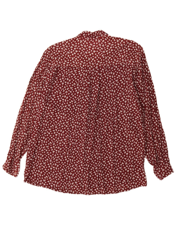 Cămașă Vintage pentru femei UK 18 XL Roșu Floral Viscose