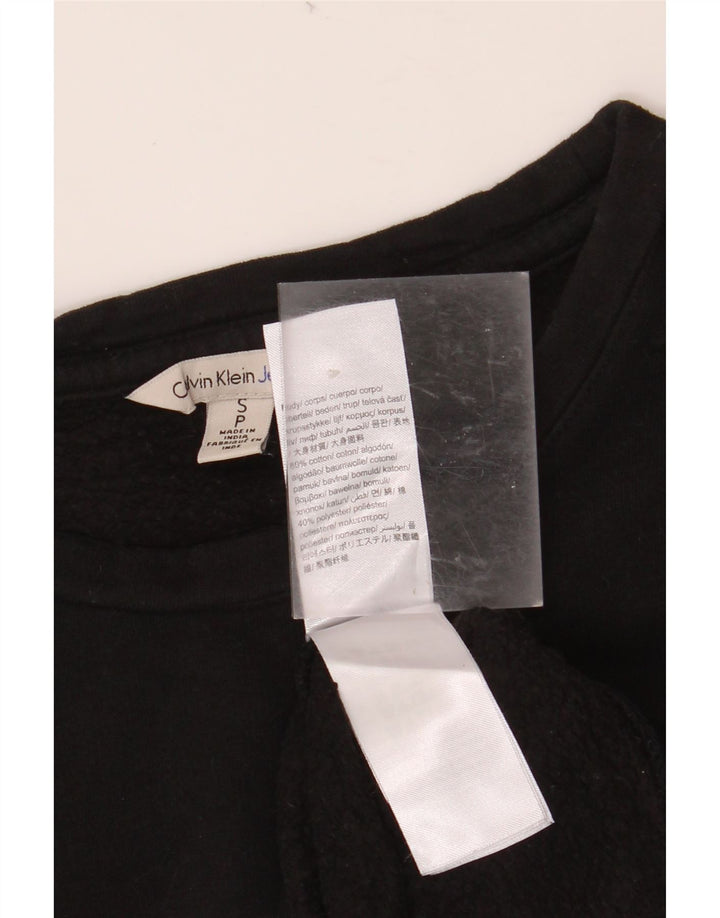 CALVIN KLEIN JEANS Hanorac grafic pentru bărbați Pulover mic, negru, bumbac