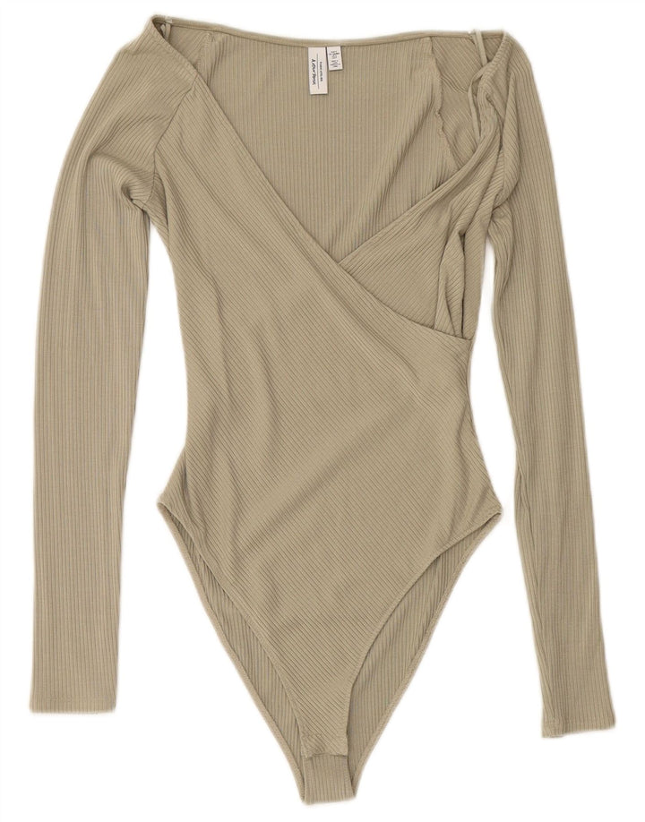 & OTHER STORIES Body cu mânecă lungă pentru femei UK 10 Small Green Modal