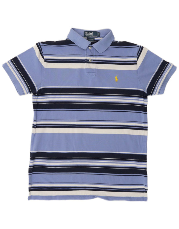 POLO RALPH LAUREN Tricou polo personalizat pentru bărbați, bumbac cu dungi albastre medii