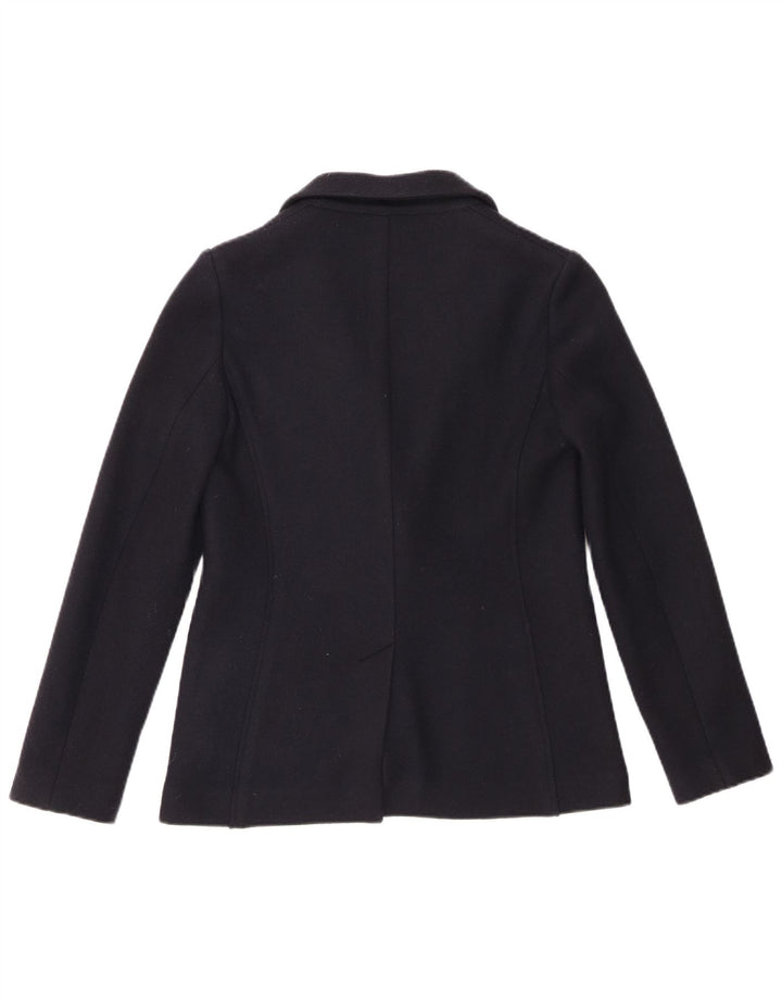 JIGSAW Jachetă Blazer pentru femei cu 1 nasture Marea Britanie 8 Mic Lână virgină bleumarin