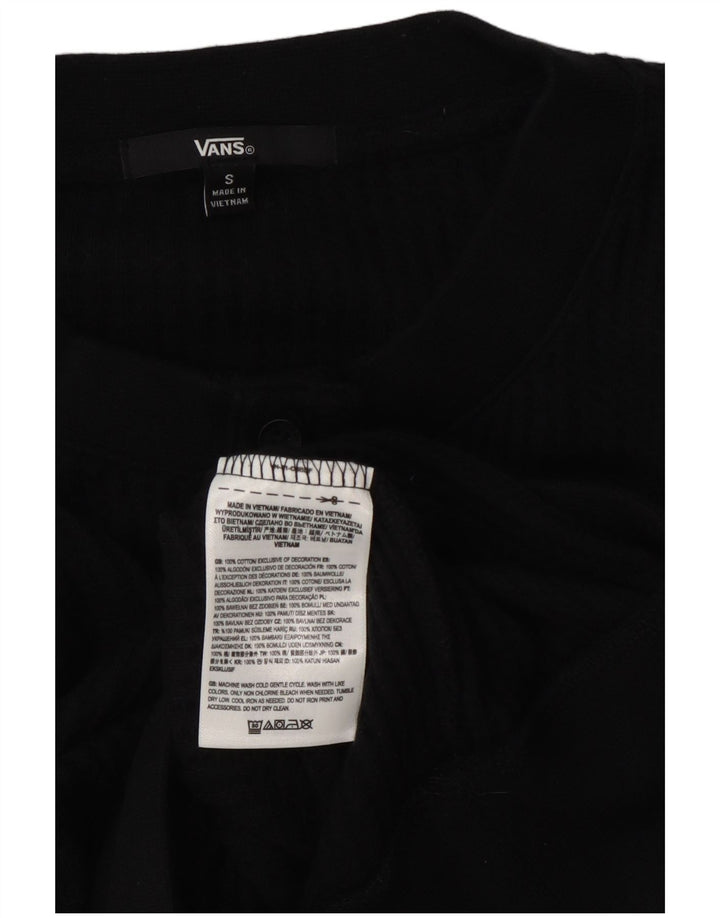 Pulover Vans pentru femei, supradimensionat, cu decolteu cu nasturi, mic, negru