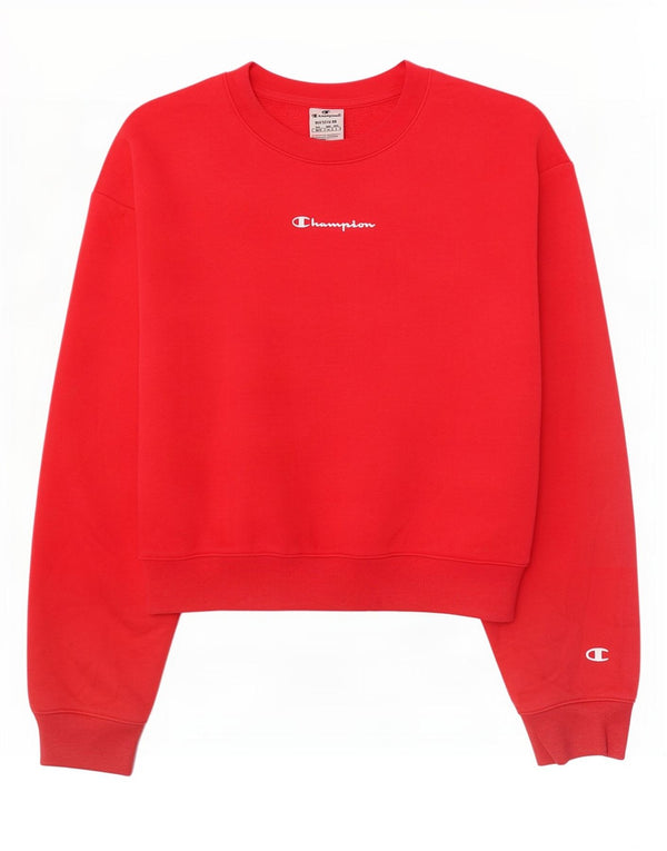 Pulover pentru femei Champion cu grafic Crop Pulover UK 14 Bumbac roșu mediu