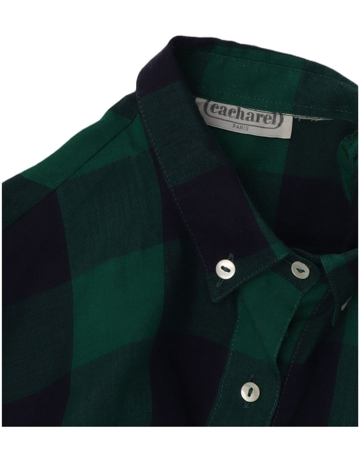 CACHAREL Cămașă Femei UK 16 Large Green Gingham