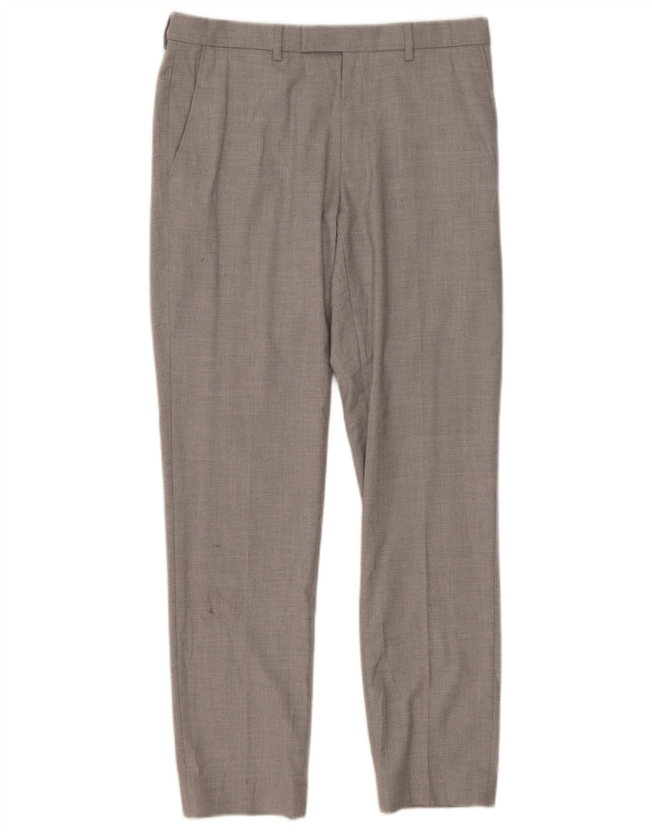 Pantaloni de costum subțiri pentru bărbați Marks & Spencer L32 L31 Gri poliester Classic