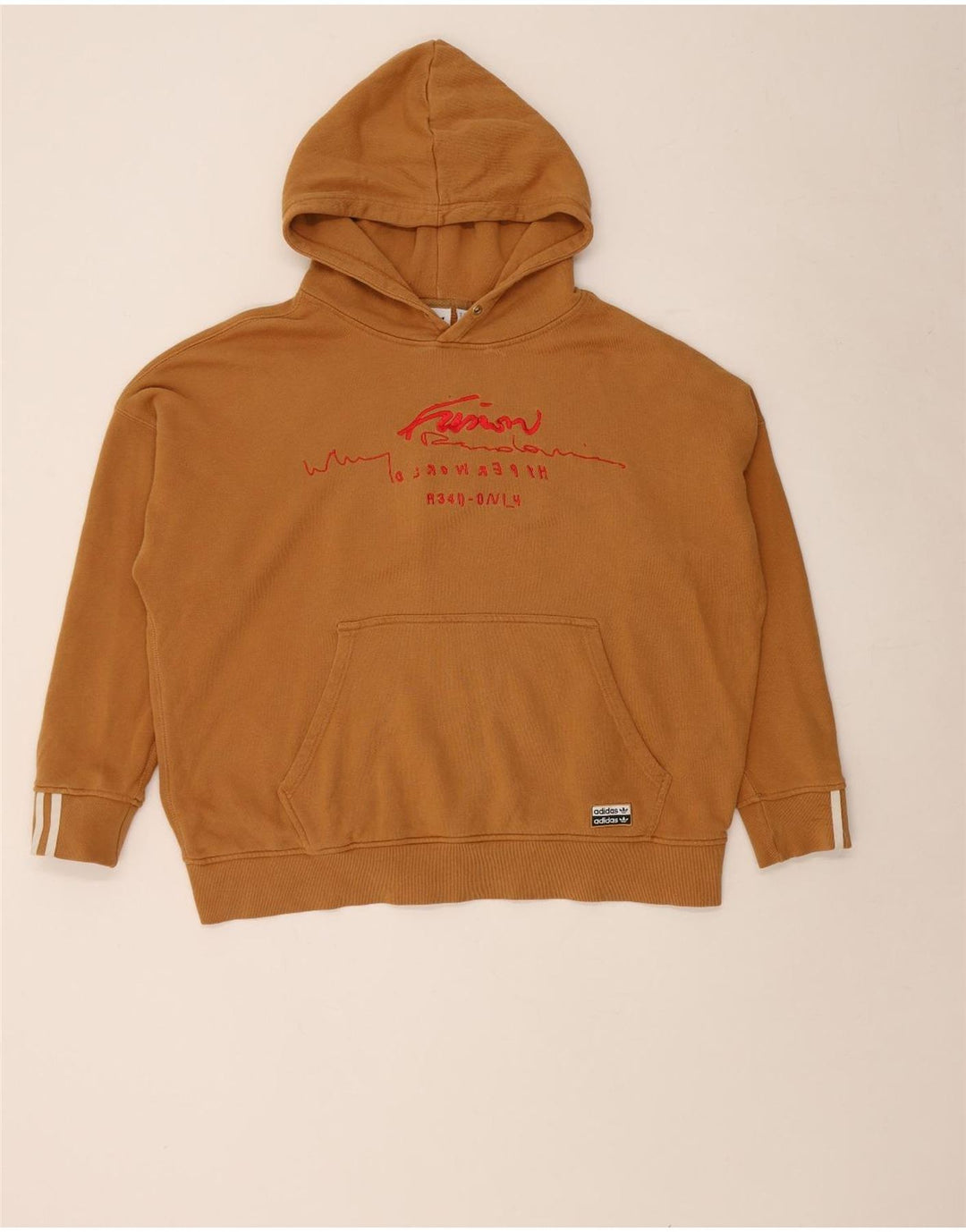 Pulover cu glugă supradimensionat pentru femei Adidas, UK 20 2XL, maro