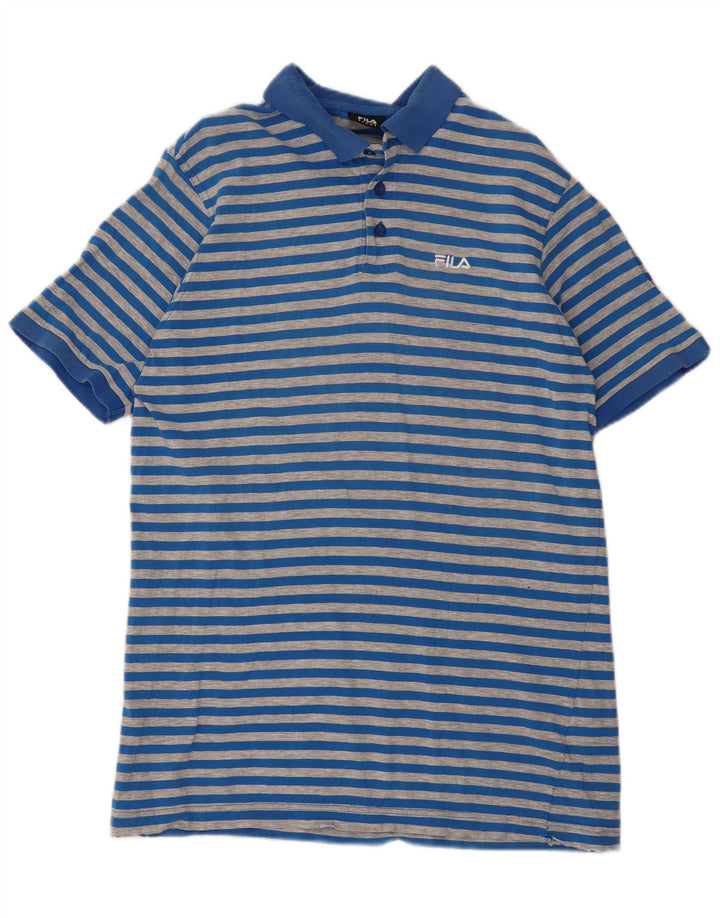 Tricou polo Fila pentru bărbați din bumbac cu dungi albastre mari