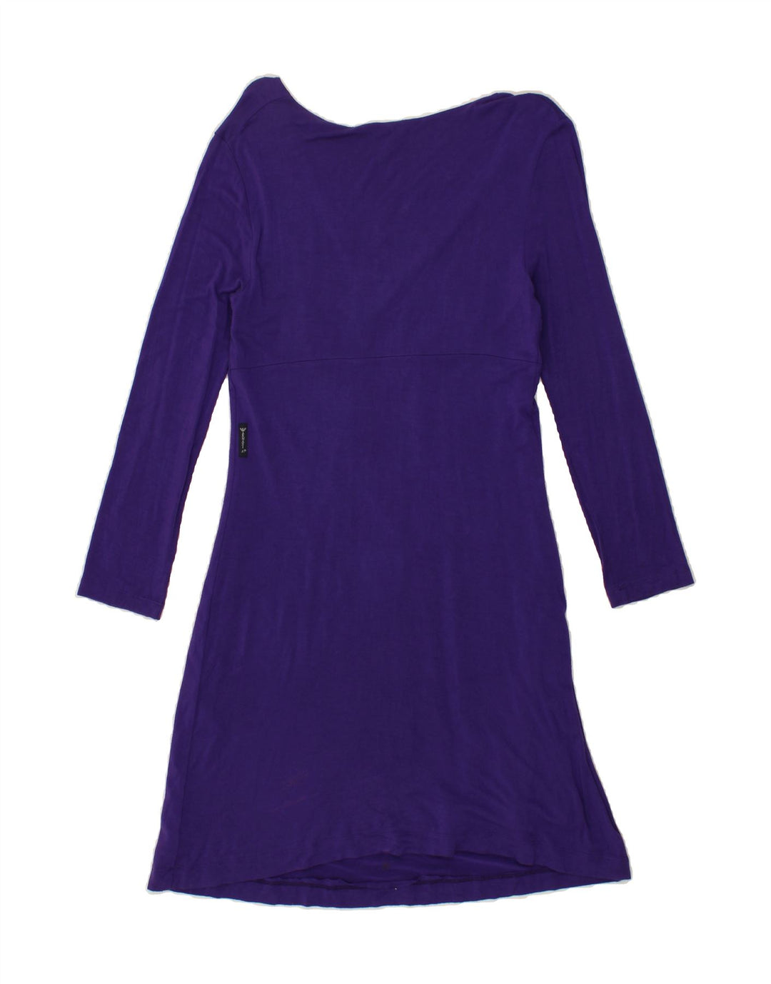 ARMANI JEANS Womens Long Sleeve Basic Dress UK 12 Medium Purple Viscose Vintage Armani Jeans and Second-Hand Armani Jeans from Messina Hembry 