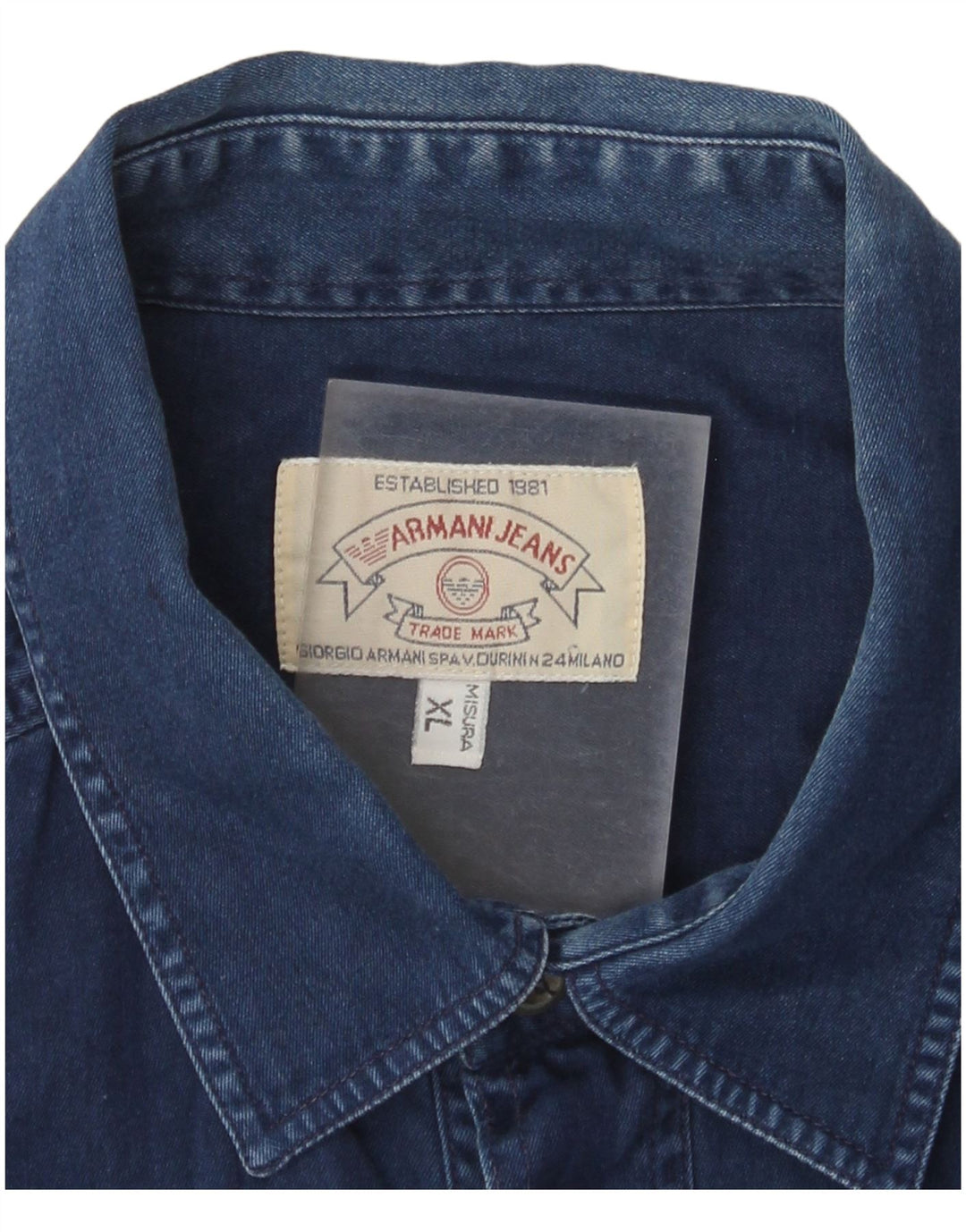 Cămașă de blugi pentru bărbați Armani Jeans XL Bleumarin