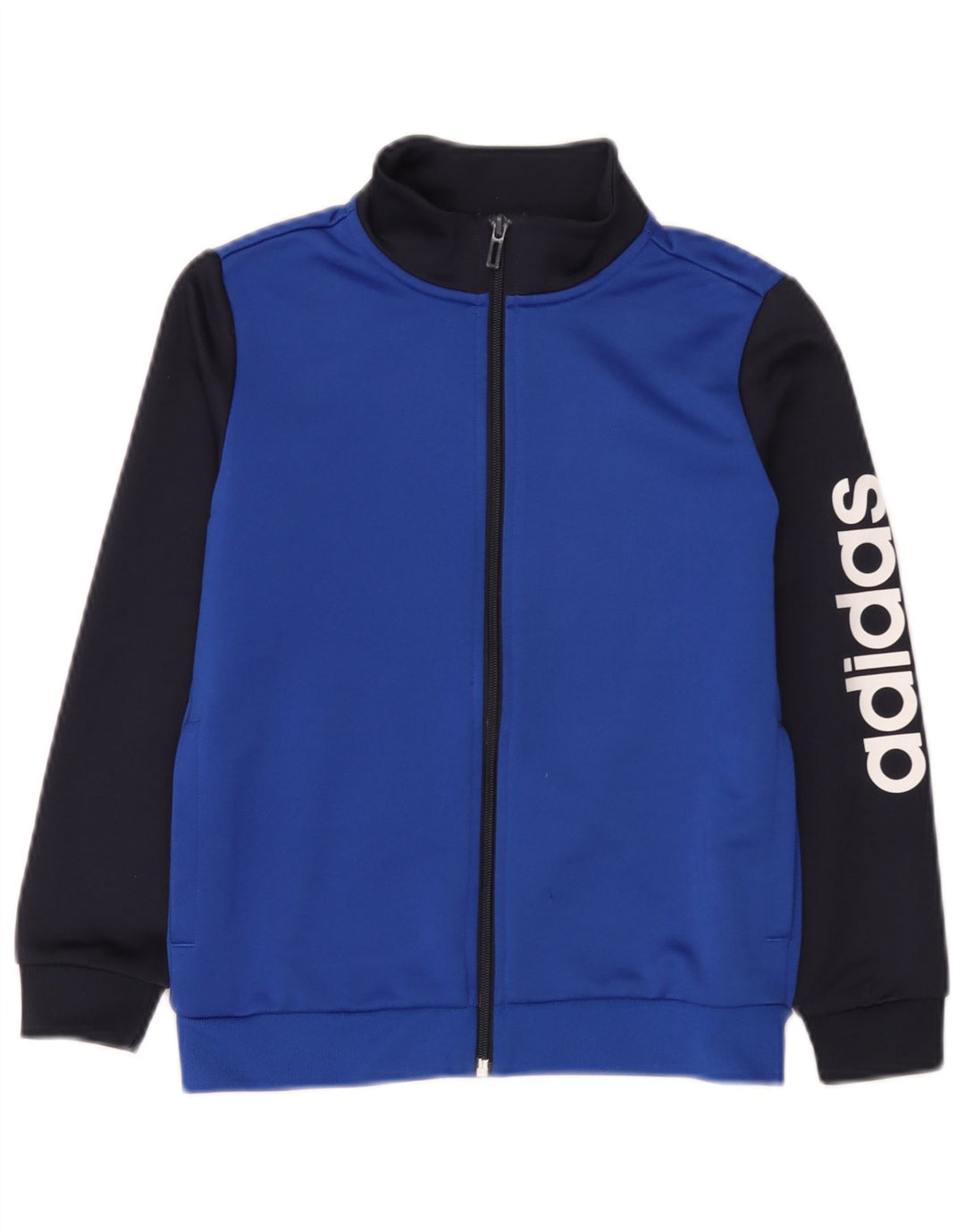 Jachetă de top pentru trening cu grafic pentru băieți Adidas 9-10 ani, albastru, color block