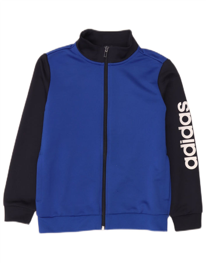Jachetă de top pentru trening cu grafic pentru băieți Adidas 9-10 ani, albastru, color block