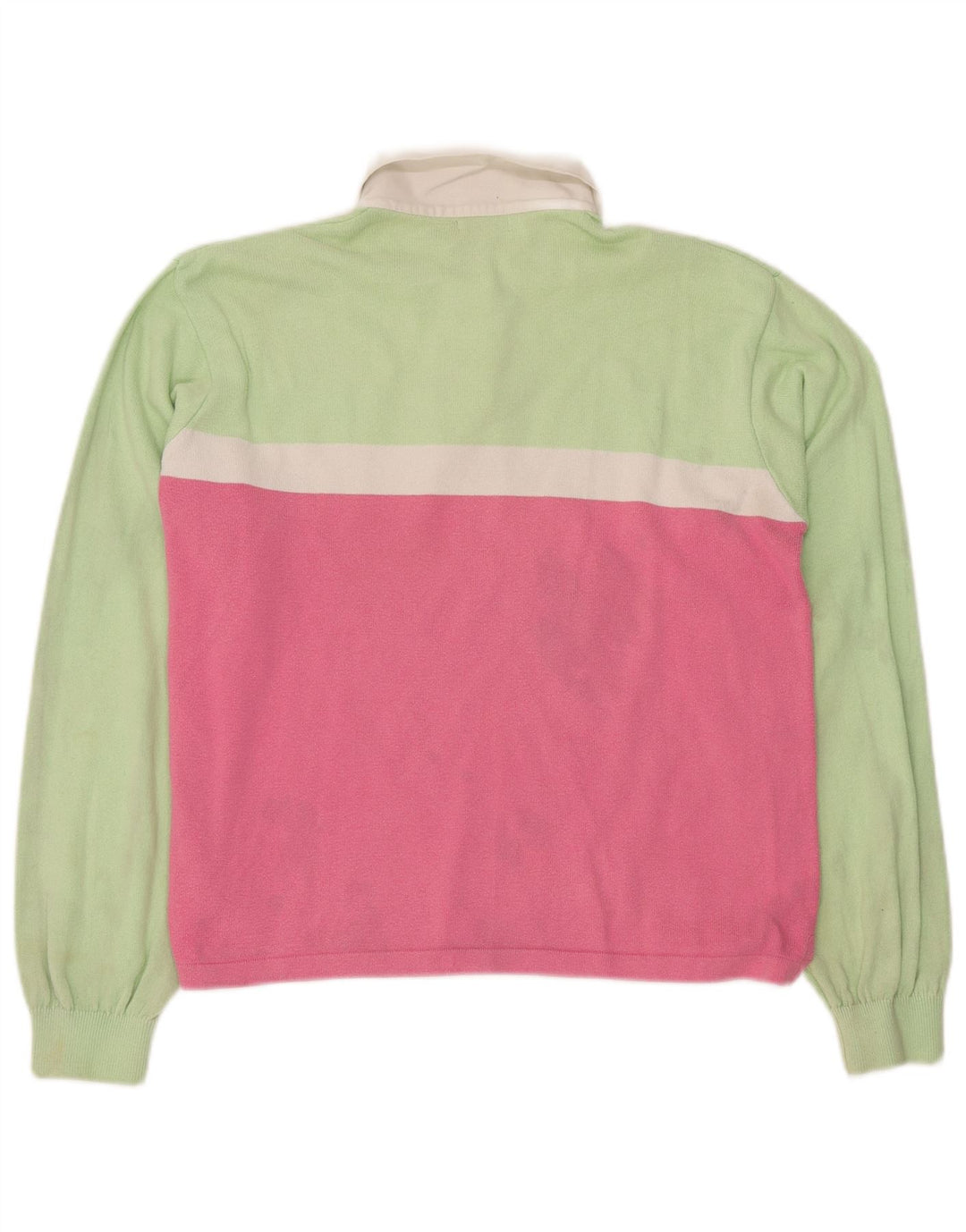 BENETTON Tricou polo pentru femei UK 16, mare, verde, bumbac color bloc