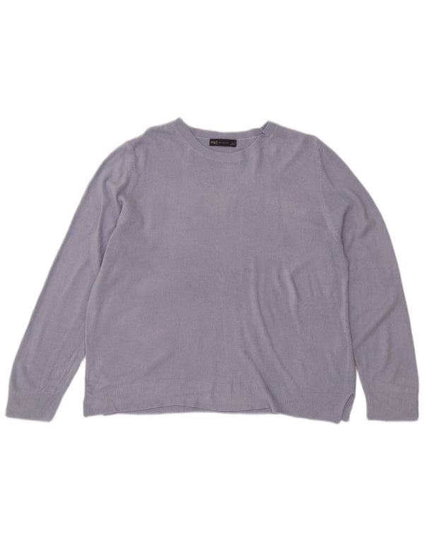 Pulover pentru femei Marks & Spencer cu gât de barcă UK 20 2XL Violet Acrilic