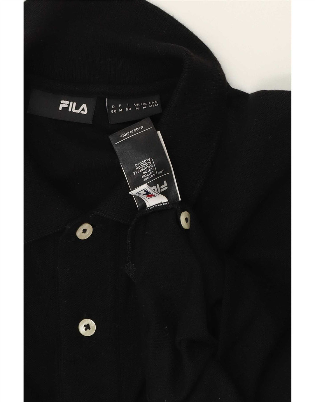 Tricou polo Fila pentru bărbați, bumbac mediu negru