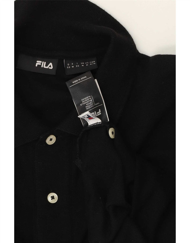 Tricou polo Fila pentru bărbați, bumbac mediu negru
