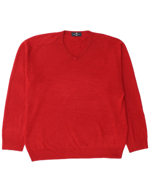 Pulover Marks & Spencer pentru bărbați, Blue Harbour, cu decolteu în V, XL, roșu acrilic