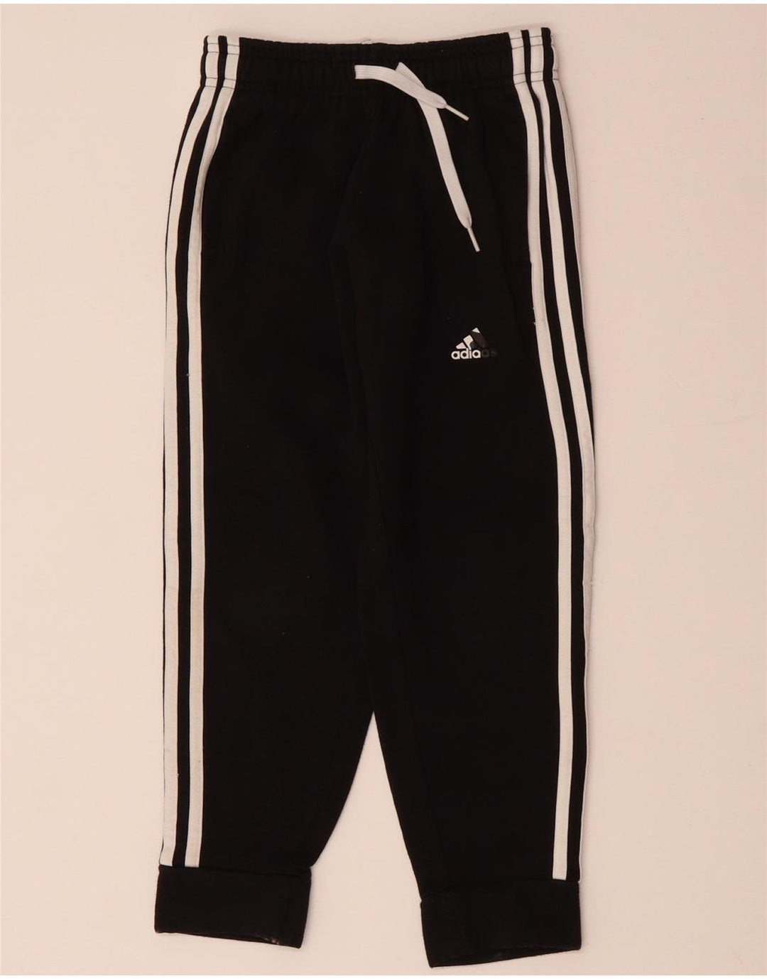 Pantaloni de trening ADIDAS baieti Joggeri 7-8 ani bumbac negru