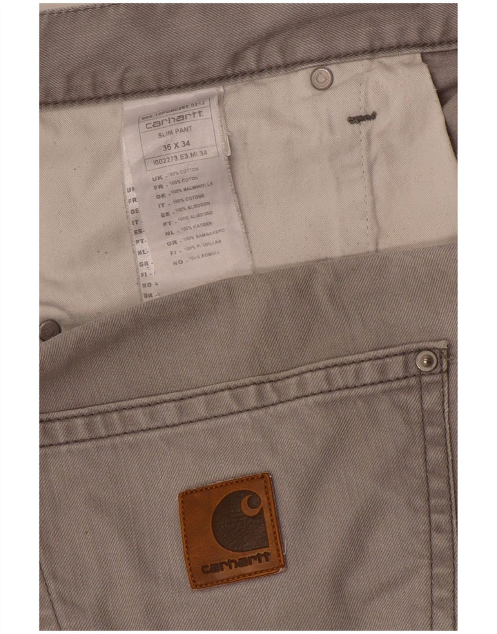 CARHARTT Pantaloni slim casual pentru bărbați W36 L34 bumbac gri