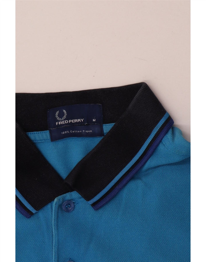 Cămașă polo Fred Perry pentru bărbați, bumbac albastru mediu