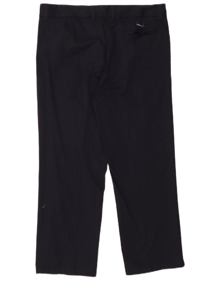 CERRUTI Mens Straight Chino Trousers IT 56 3XL W40 L29 Navy Blue Cotton