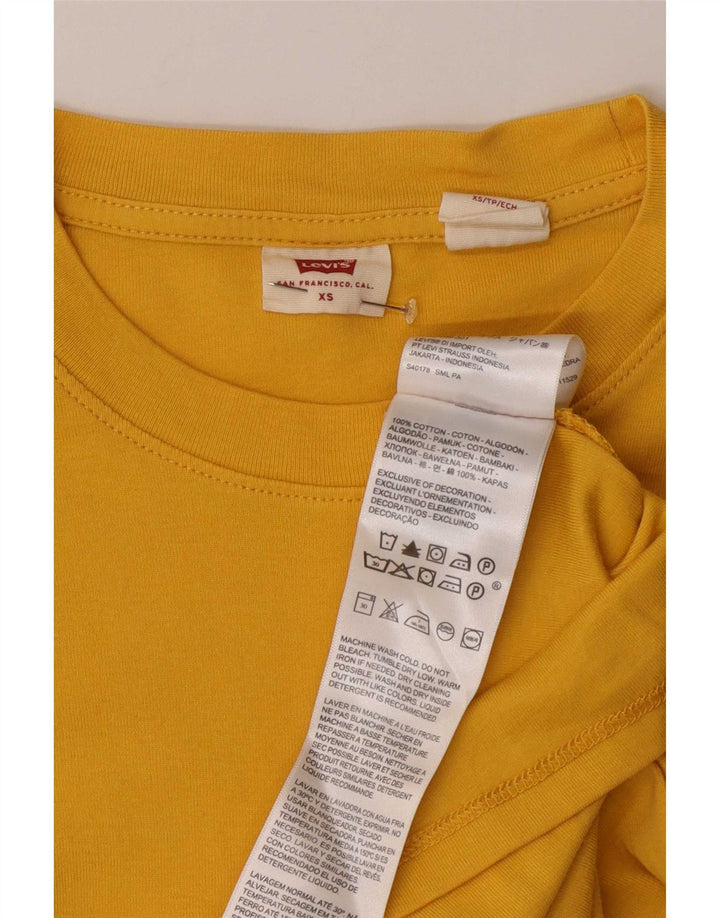 Top femei Levi's cu mânecă lungă UK 6 XS galben bumbac