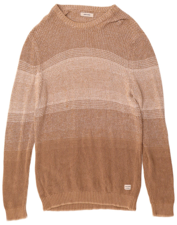 Pulover Jack & Jones pentru bărbați, cu gât de barcă, XL, bumbac cu dungi maro