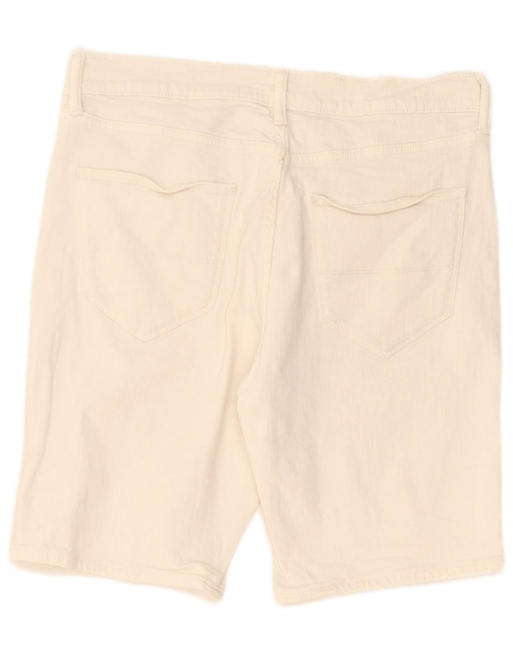 Pantaloni scurți din denim pentru bărbați Marks & Spencer W32 bumbac alb mediu