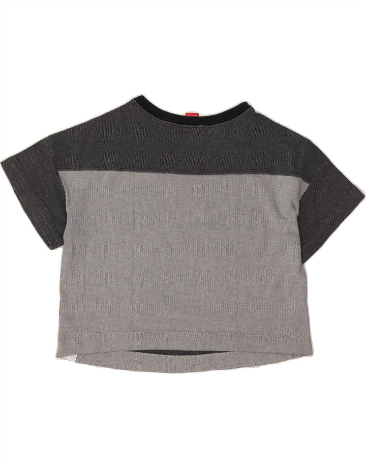 NIKE Womens Crop Oversized T-Shirt Top UK 14 Medium Grey Colourblock Vintage Nike and Second-Hand Nike from Messina Hembry 