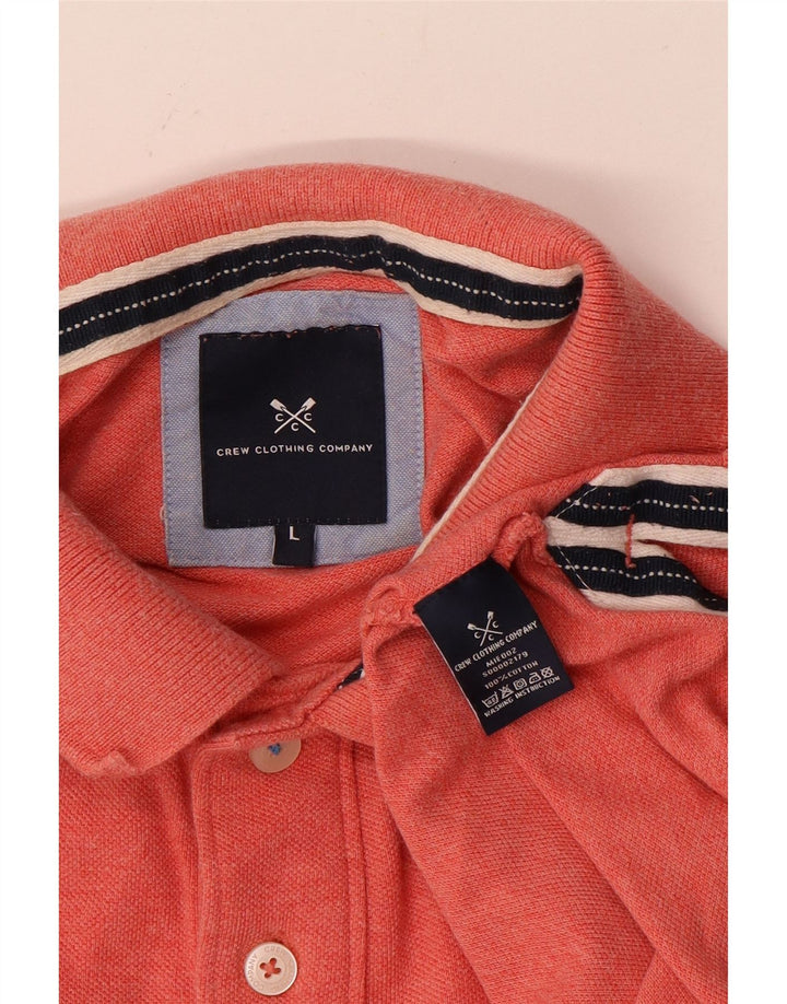 CREW CLOTHING Tricou polo pentru bărbați din bumbac portocaliu mare
