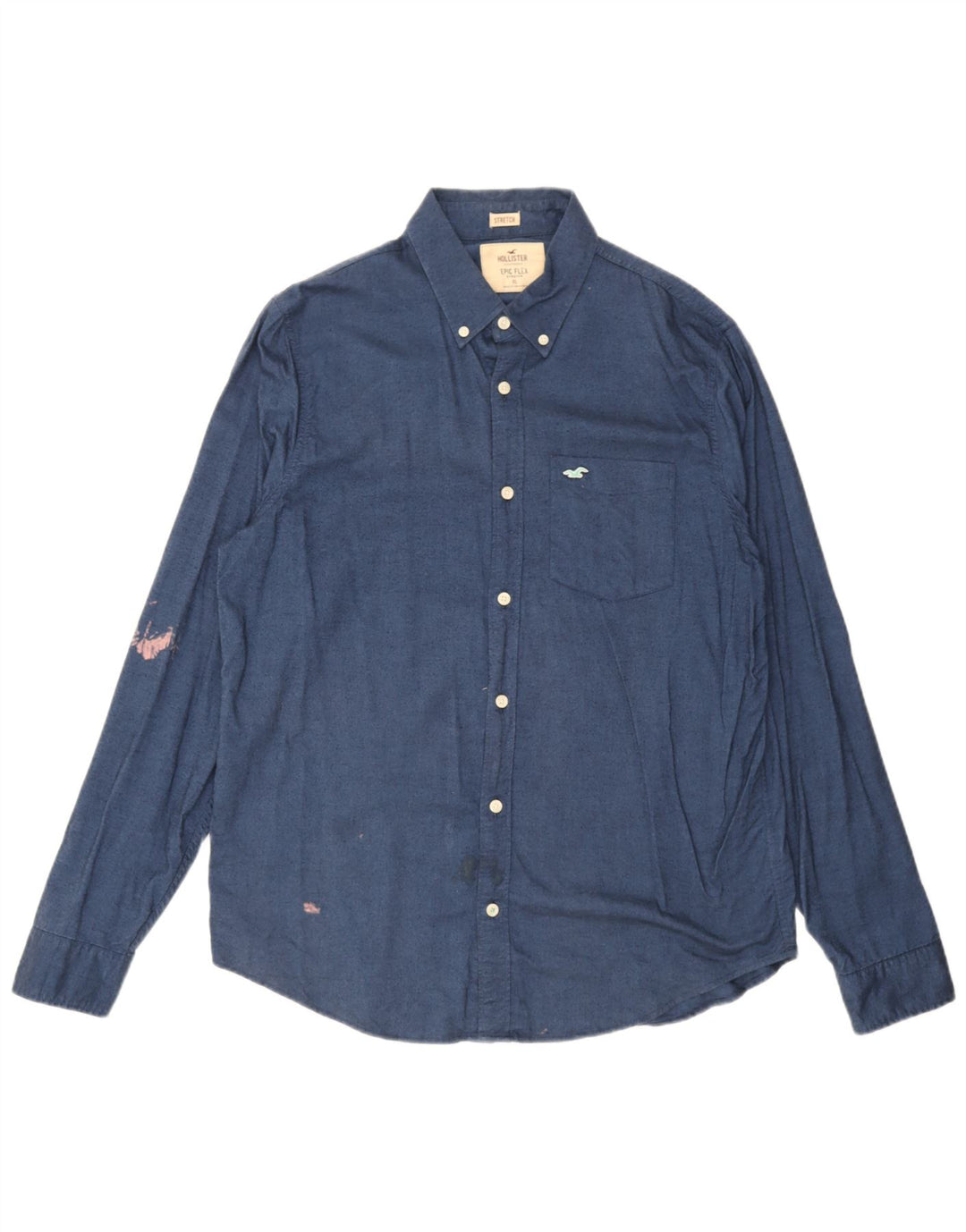 Cămașă Hollister pentru bărbați XL, bumbac albastru