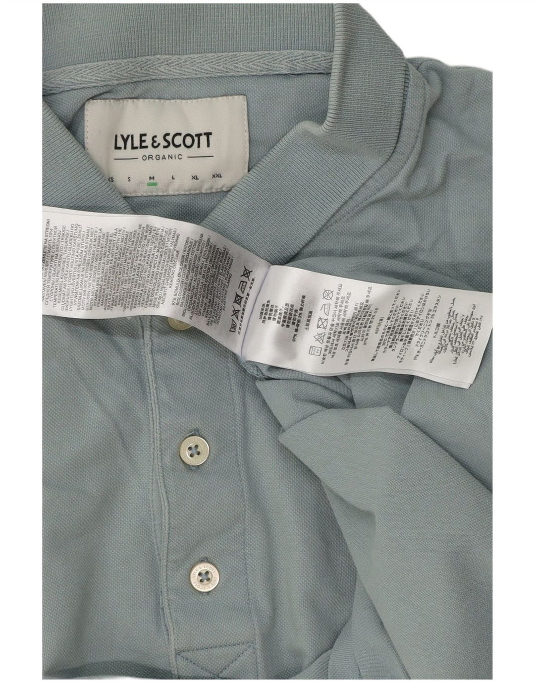Tricou polo Lyle & Scott pentru bărbați, bumbac albastru mediu